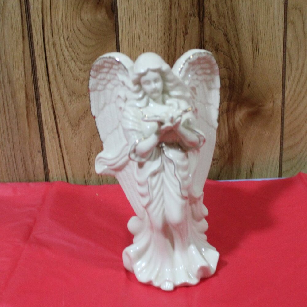 Porcelain Angel with Dove Candle Holder